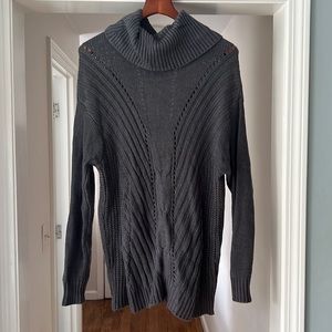 Michael Stars M/L Tunic Length Cable Knit Turtleneck Sweater!